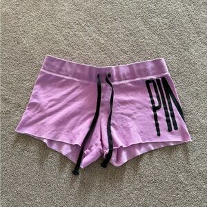 PINK Victoria's Secret Lilac Lounge Shorts with Black Logo